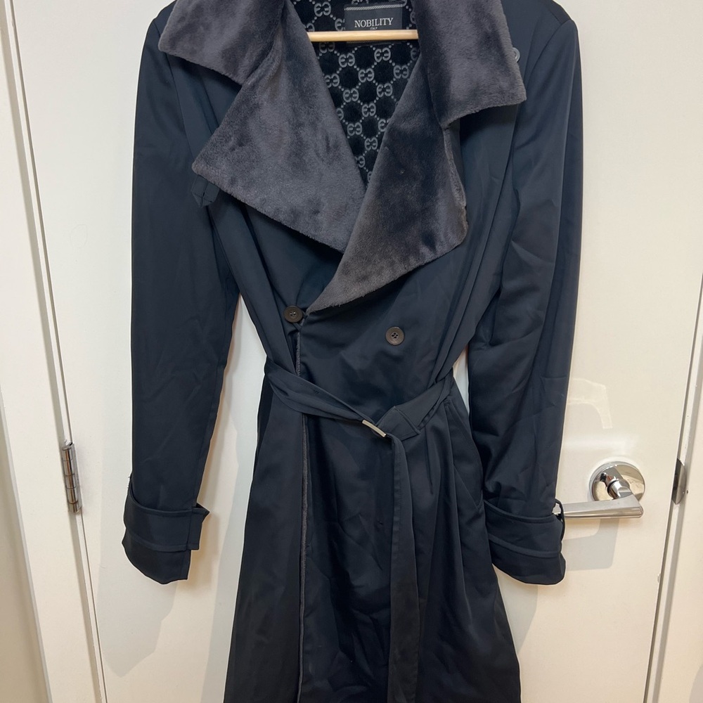 Nobility Black and Gray Patterned Coat